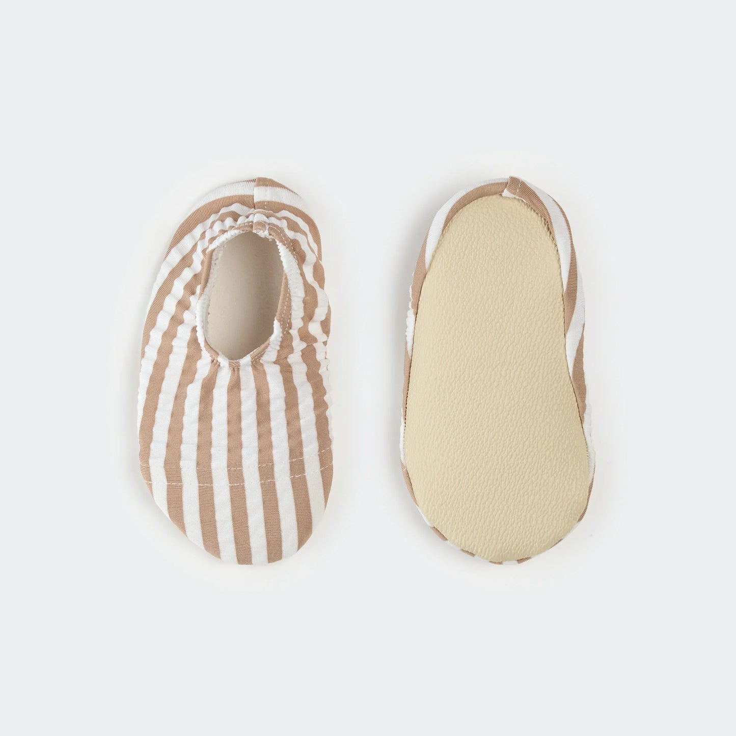 Chaussons de natation | Seersucker rayé taupe | Petit Lem
