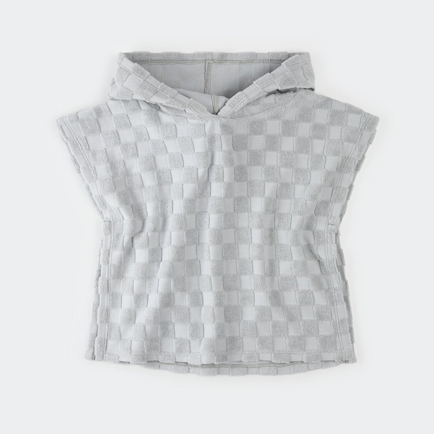 Beach Poncho | Faded Blue Checkerboard | Petit Lem