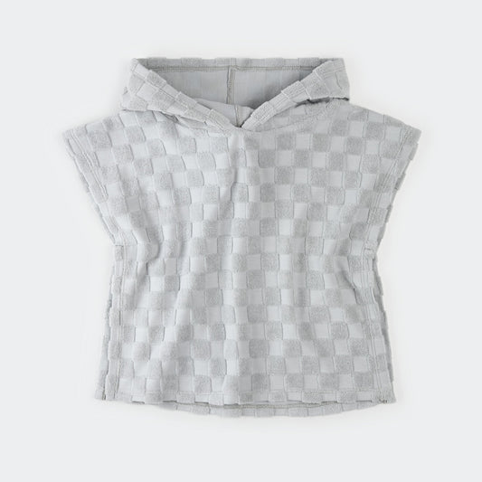 Beach Poncho | Faded Blue Checkerboard | Petit Lem