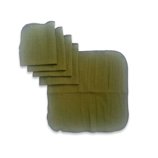 Bamboo Baby Washcloths (Pack of 5) | Olive Rib