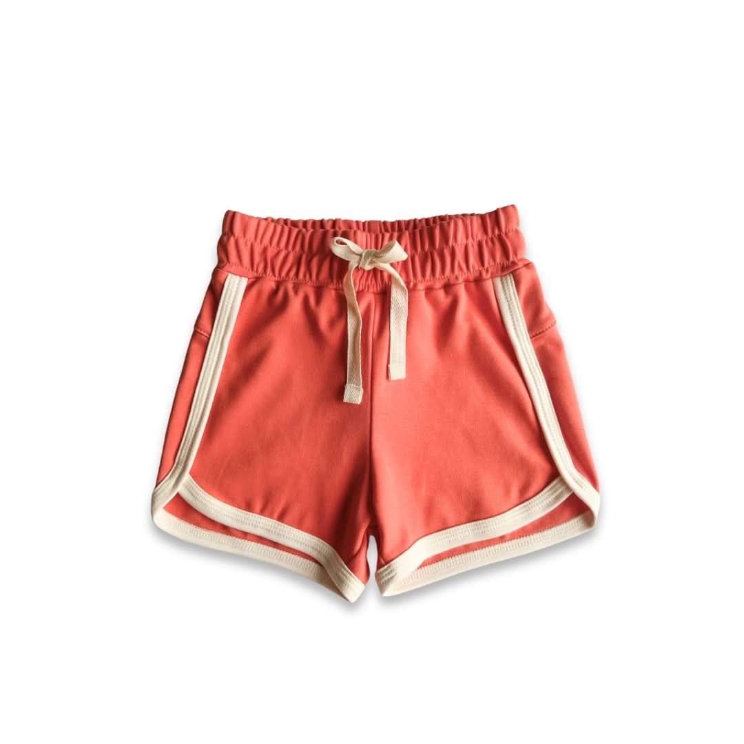 Kids' Bamboo Track Shorts | Tangerine Crush