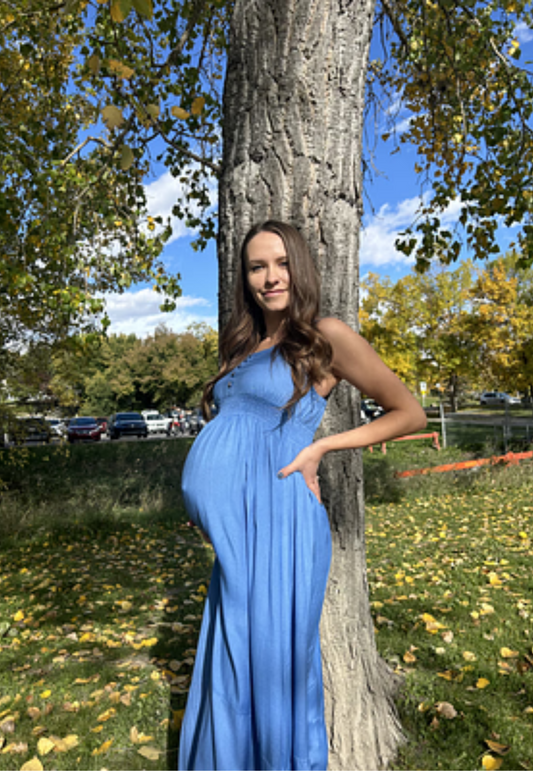 Bamboo Empire-Waist Maternity Dress