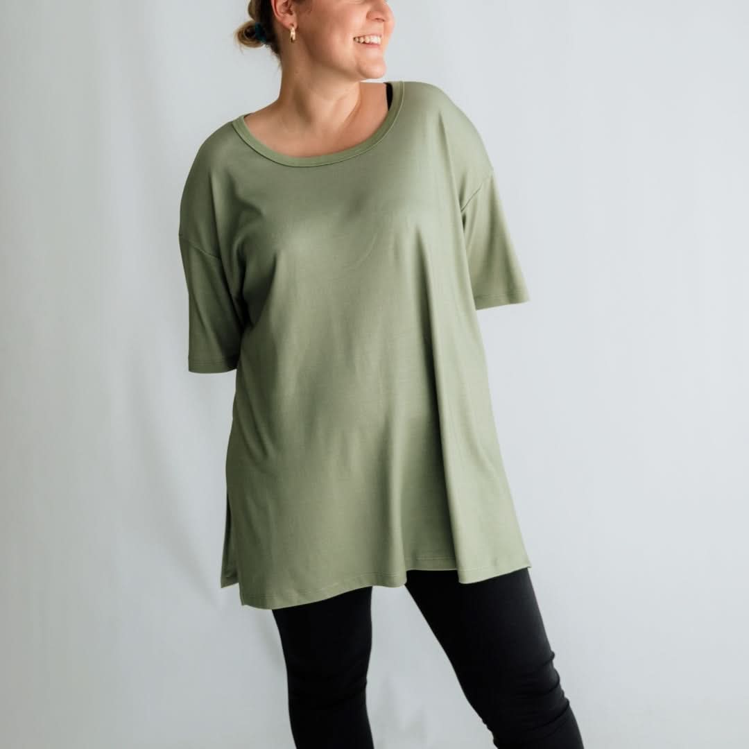 T-shirt oversize en bambou pour femme | Graphite