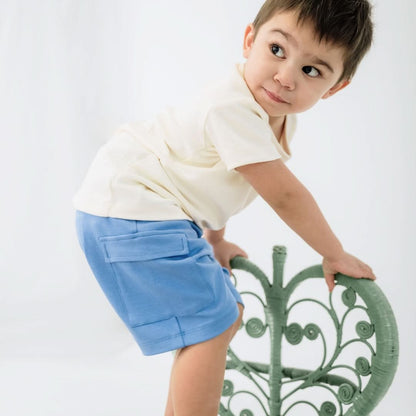 Short cargo en bambou pour enfants | Bleu vif