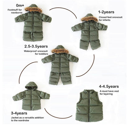 PRE-ORDER Beige 4in1 Transformer Snowsuit