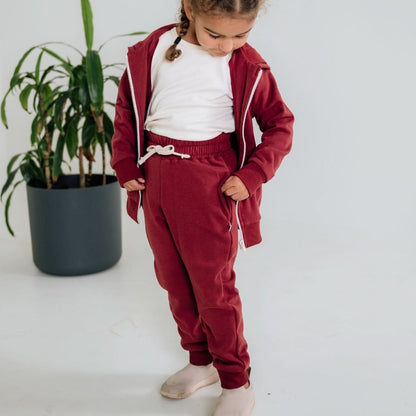 Joggers en molleton de bambou pour bébés et enfants | Canneberge