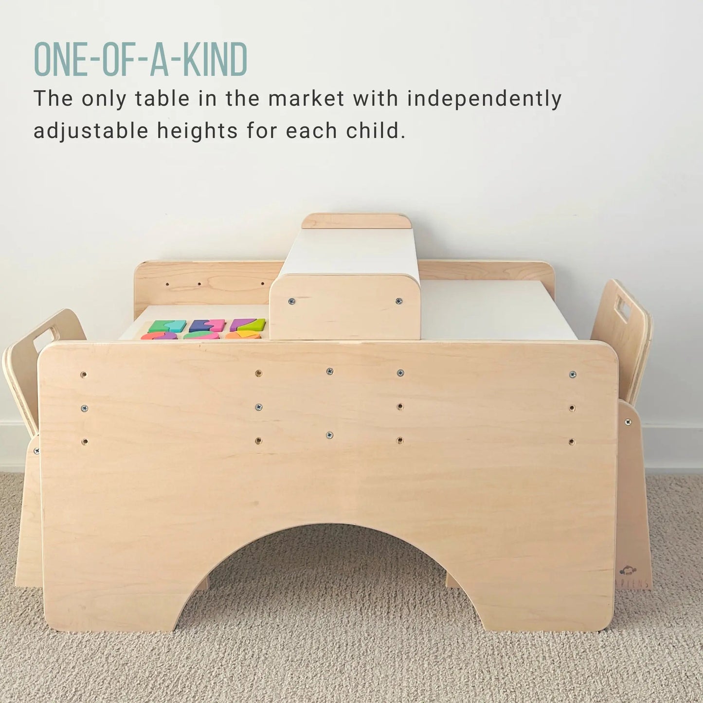 PAPAYA DOUBLE - Ensemble table et chaises Montessori réglables pour deux