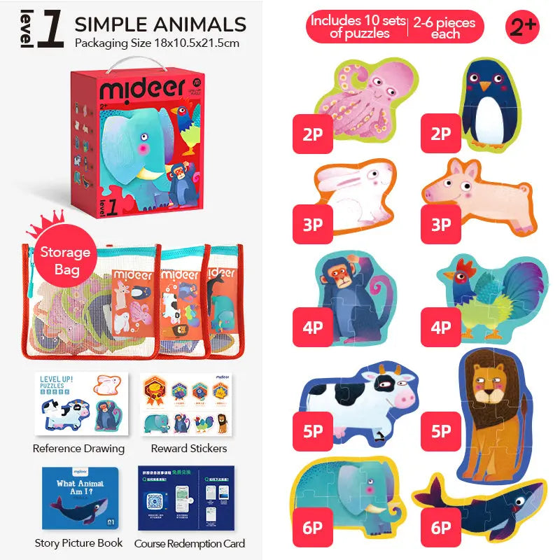 Level Up Puzzles - Level 1 Simple Animals