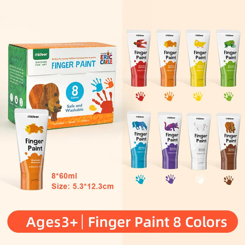 Paints For Drawing With Fingers - 12 Colors