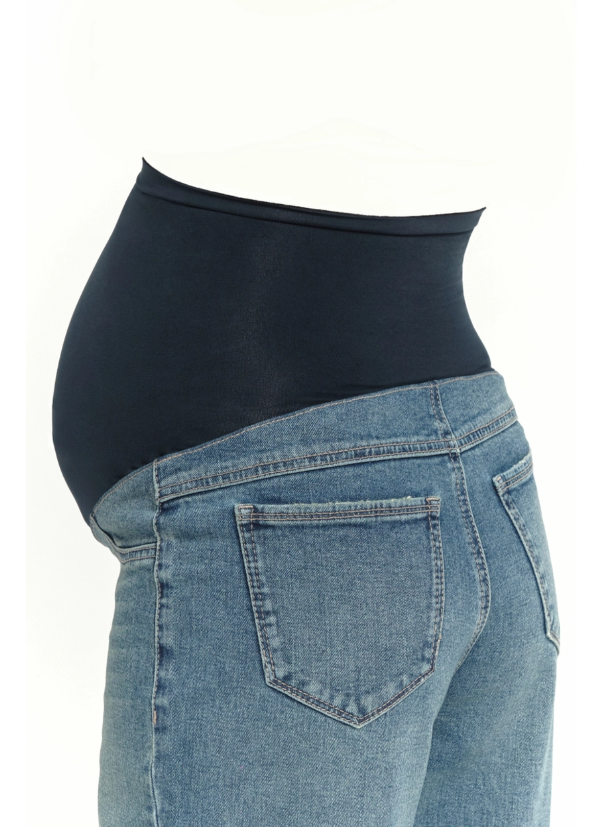 Willa Roll-Cuff Wide-Leg Maternity Jeans