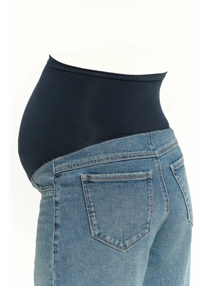 Willa Roll-Cuff Wide-Leg Maternity Jeans