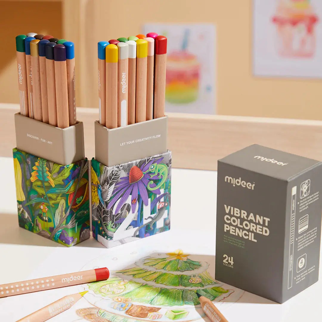 Vibrant Colored Pencil 24 Colors