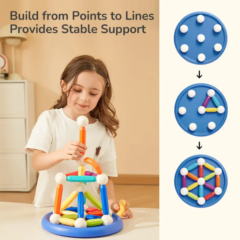 Rainbow Magnetic Building Stick 100P