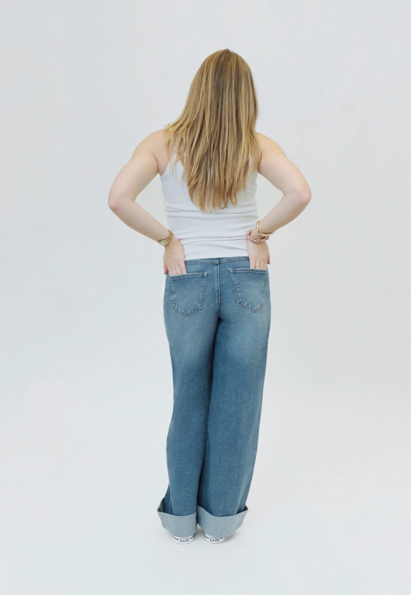Willa Roll-Cuff Wide-Leg Maternity Jeans