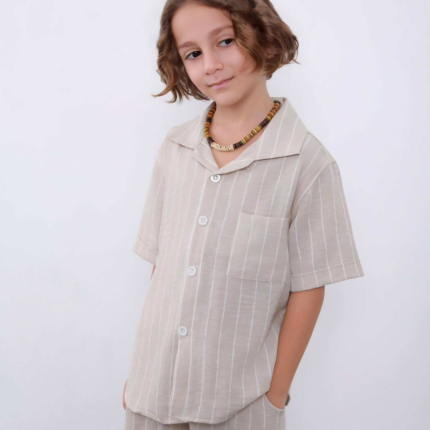 Ensemble short habillé à rayures Luca