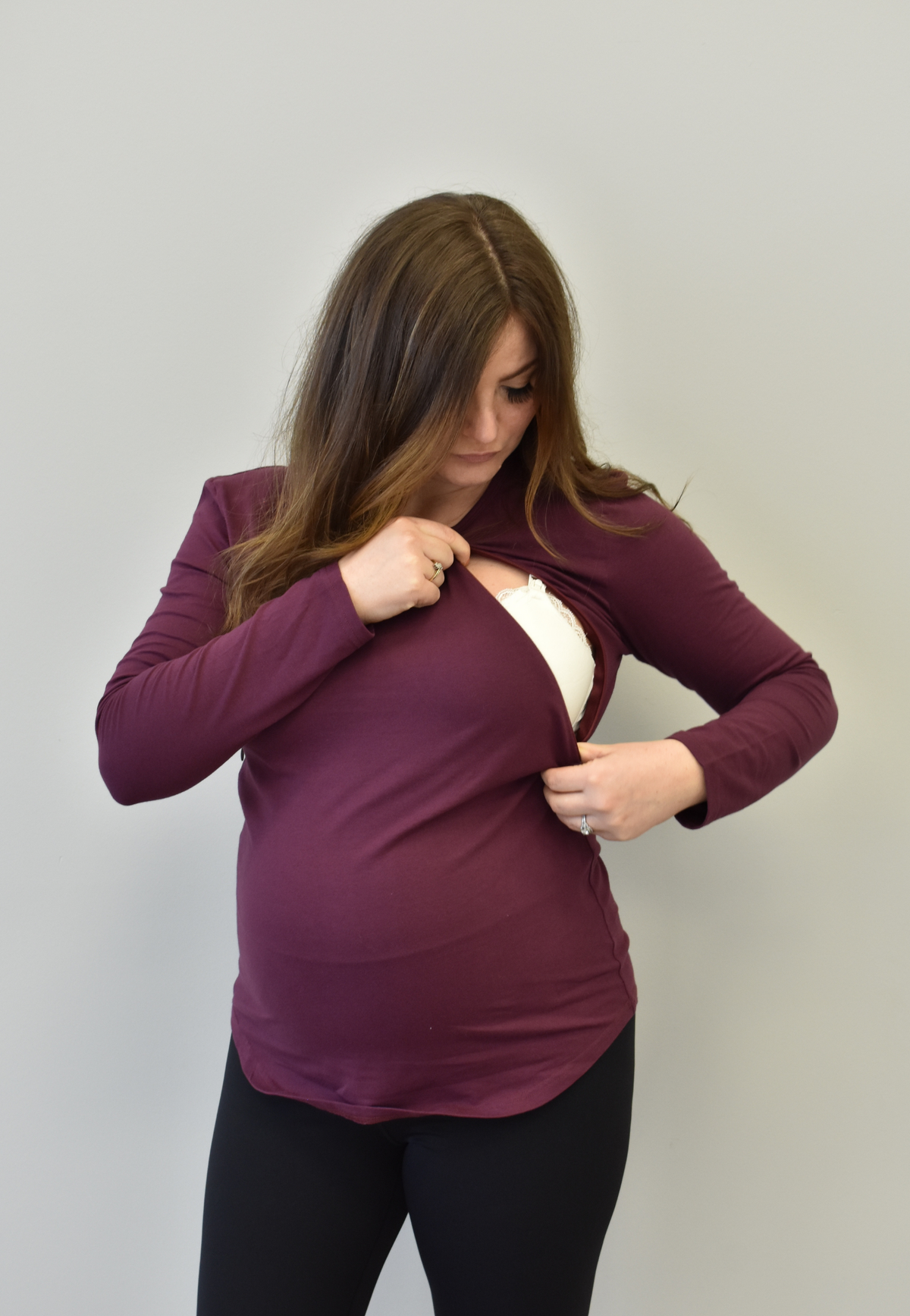 Zoe Long-Sleeve Zipper Nursing Top