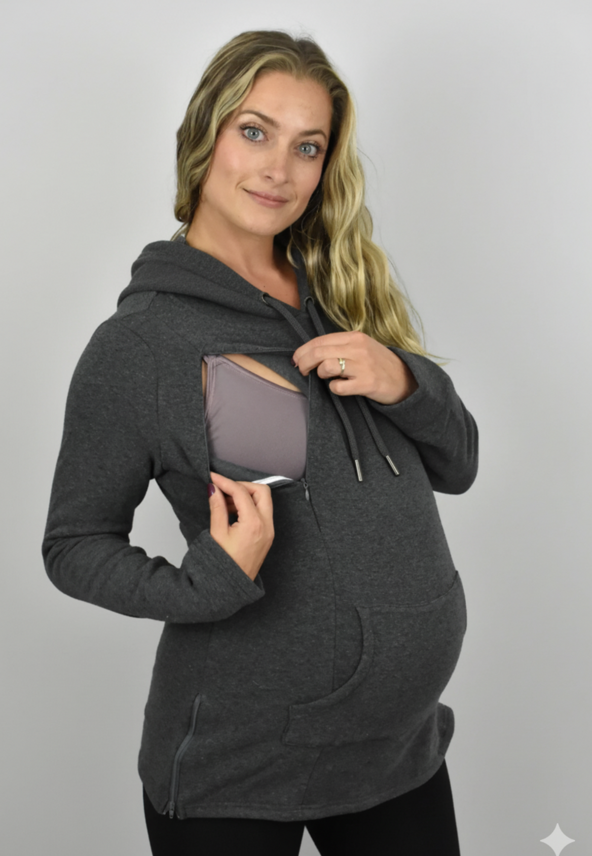 Frankie Fleece-Lined Maternity Nursing Hoodie