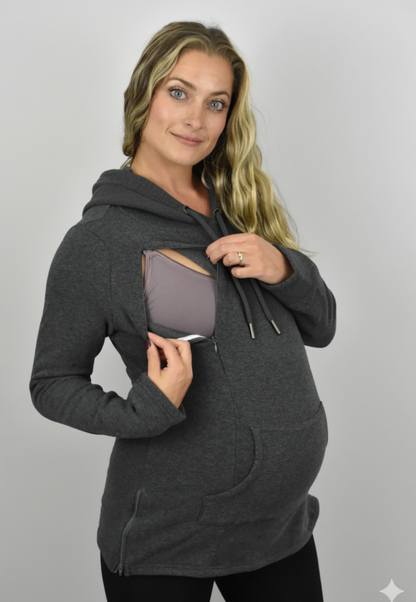 Frankie Fleece-Lined Maternity Nursing Hoodie