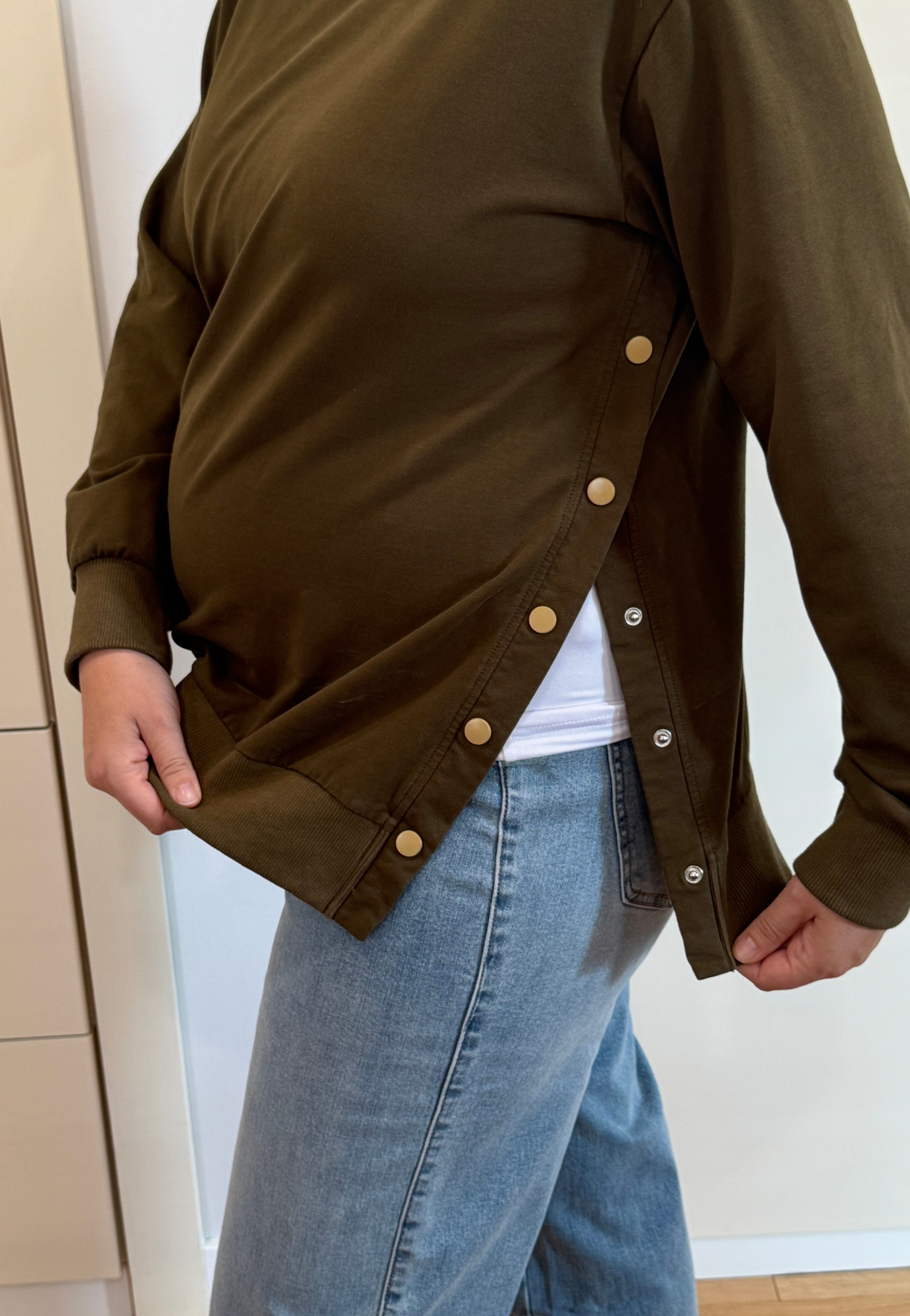 Sienna Side-Button Maternity Nursing Sweatshirt