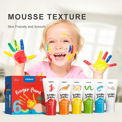 Paints For Drawing With Fingers - 12 Colors