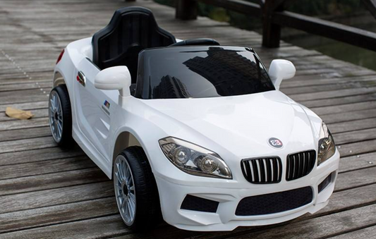 Voiture électrique BMW 12 V pour enfants avec télécommande et siège en cuir AMÉLIORÉ