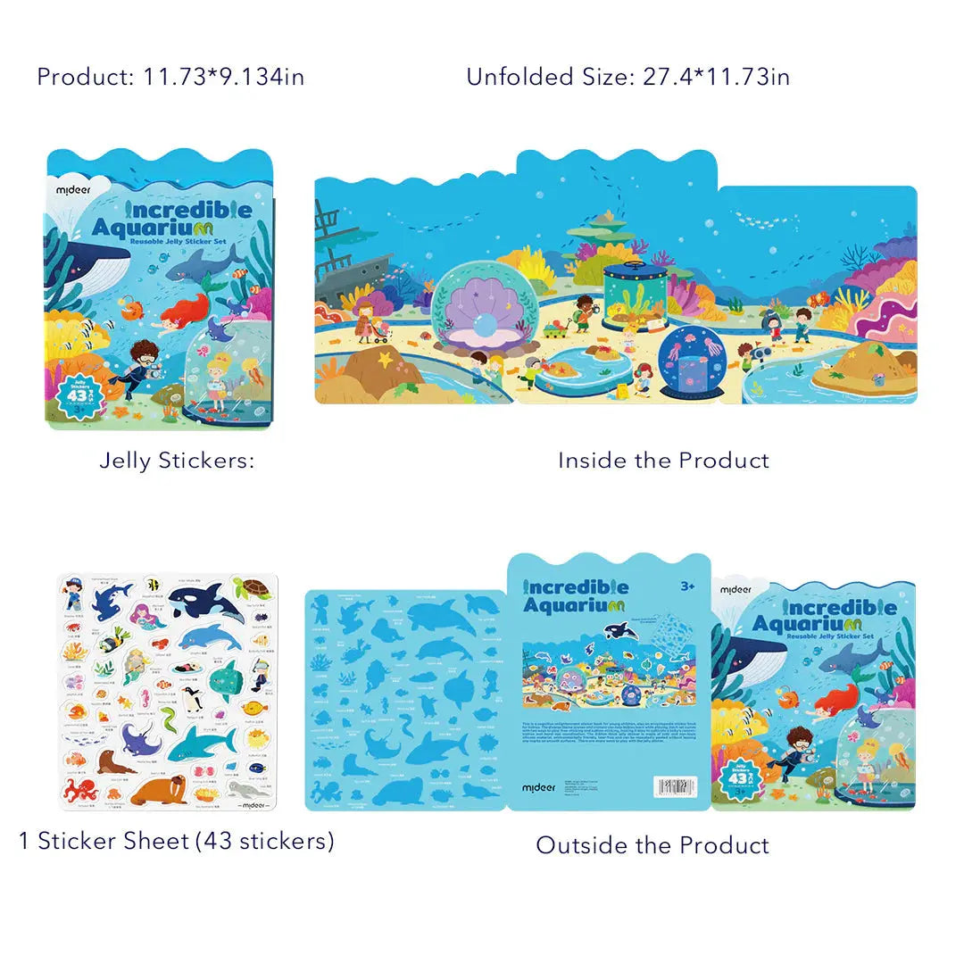Reusable Jelly Sticker Set - Incredible Aquarium