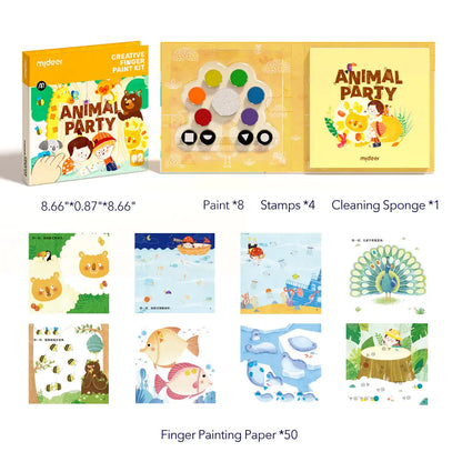 Kit créatif de peinture au doigt : Fête des animaux