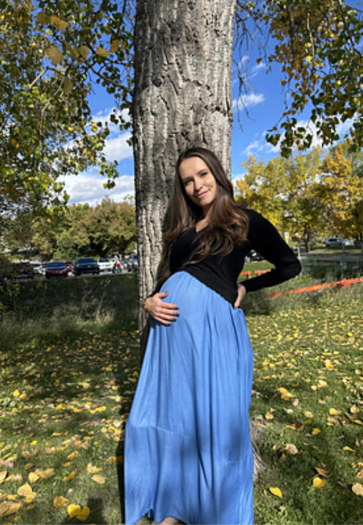 Bamboo Empire-Waist Maternity Dress
