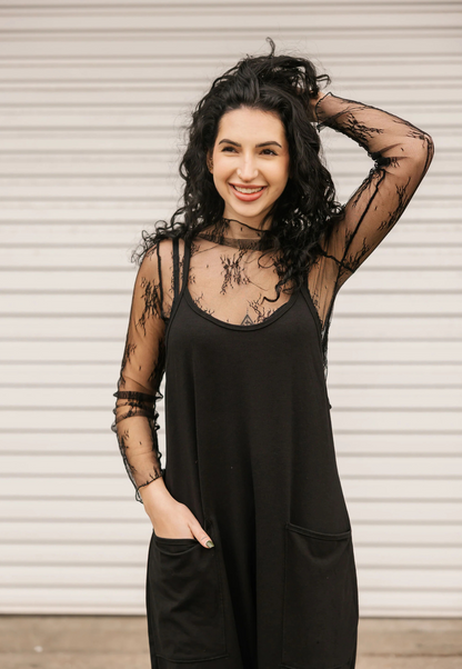Abigael Midnight Black Romper