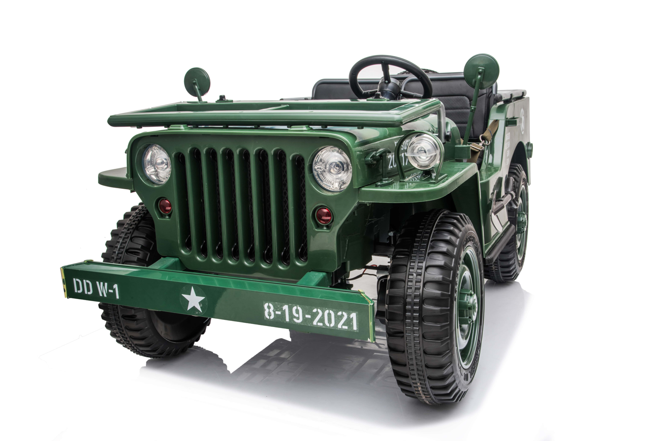Voiture électrique pour enfants 24 V Jeep militaire 3 places DELUXE avec télécommande