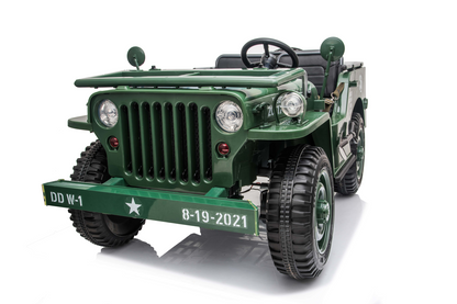 Voiture électrique pour enfants 24 V Jeep militaire 3 places DELUXE avec télécommande