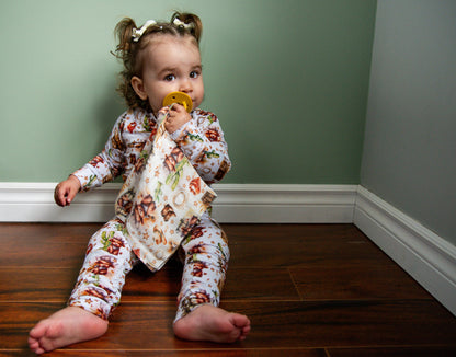 Bamboo Muslin Pacifier Clip - Highland Cow Cowboy