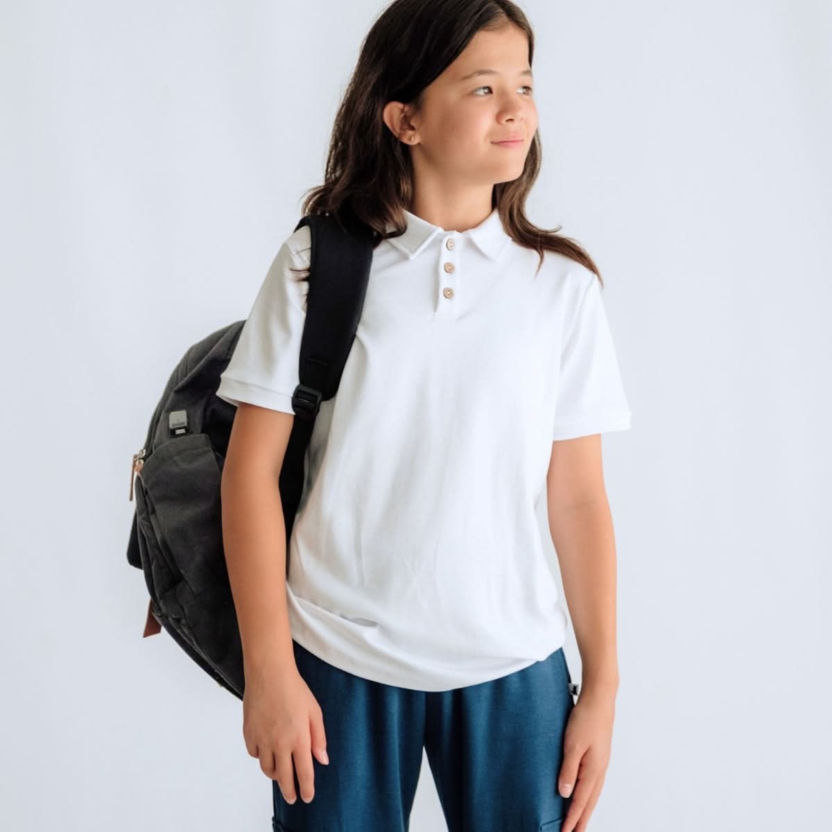 Youth Bamboo Polo Shirt | White