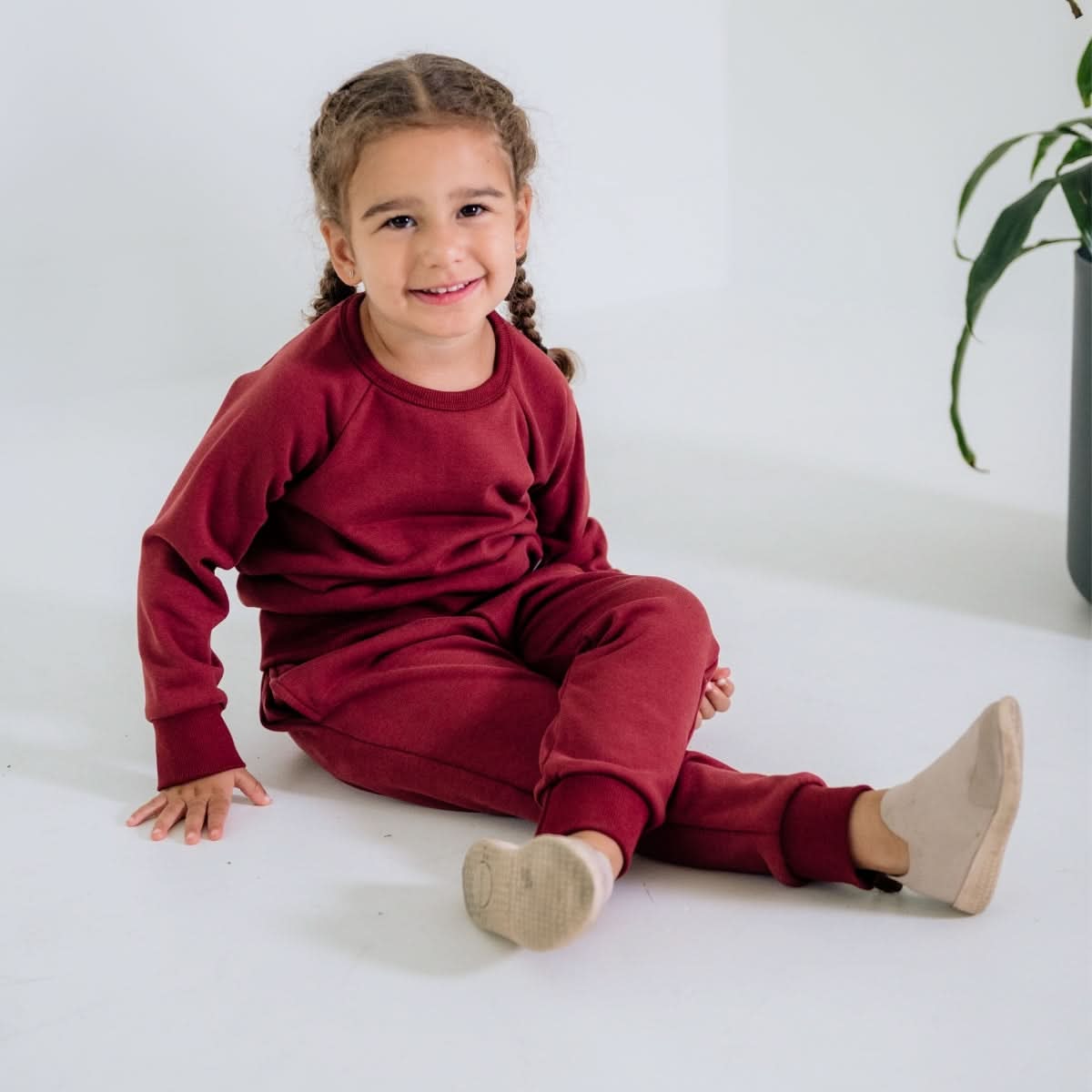 Joggers en molleton de bambou pour bébés et enfants | Canneberge