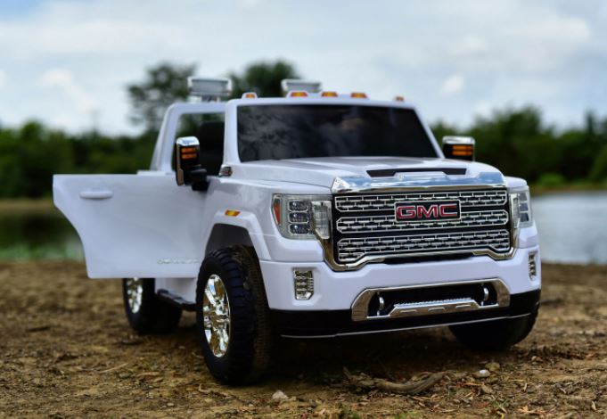 Voiture électrique GMC Sierra 24V améliorée 2026 pour enfants, 2 places, avec télécommande