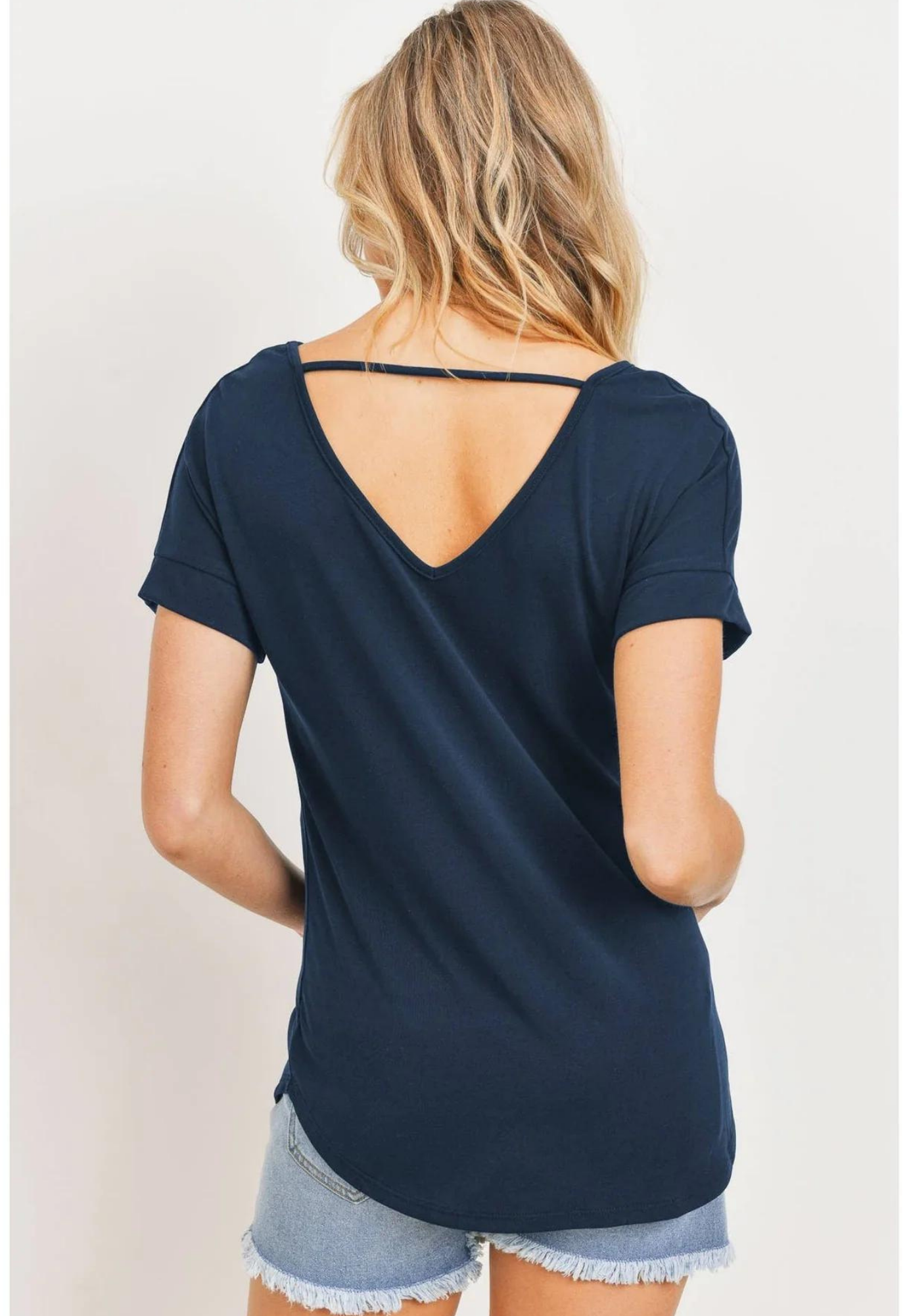 Open-Back V-Neck Maternity T-Shirt