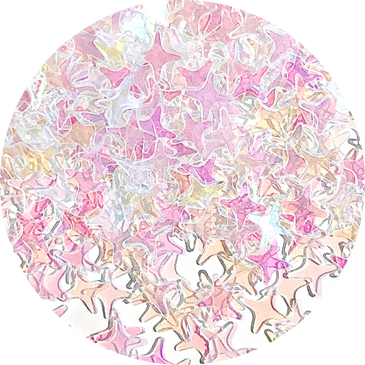 Paillettes étoiles transparentes arc-en-ciel à 4 pointes
