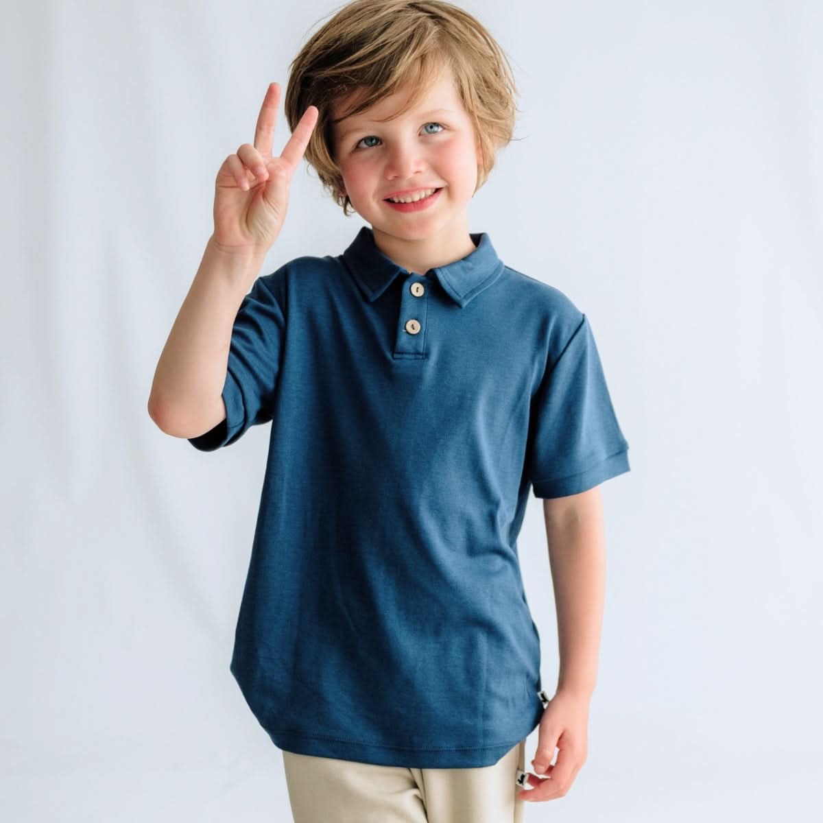 Kids' Bamboo Polo Shirt | Powder Blue