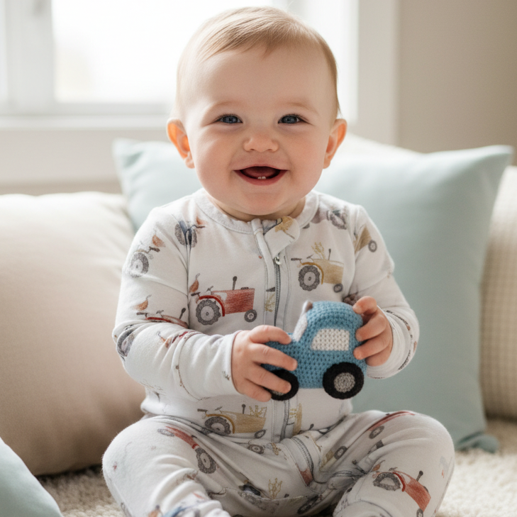 Pyjama bébé en bambou - Tracteurs