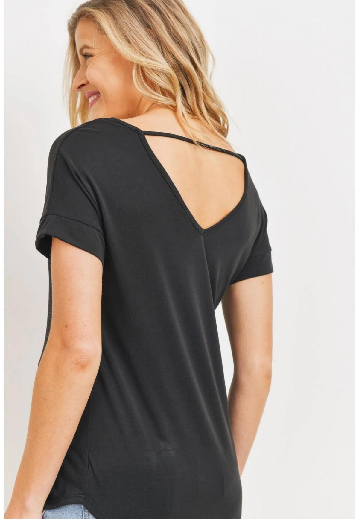 Open-Back V-Neck Maternity T-Shirt