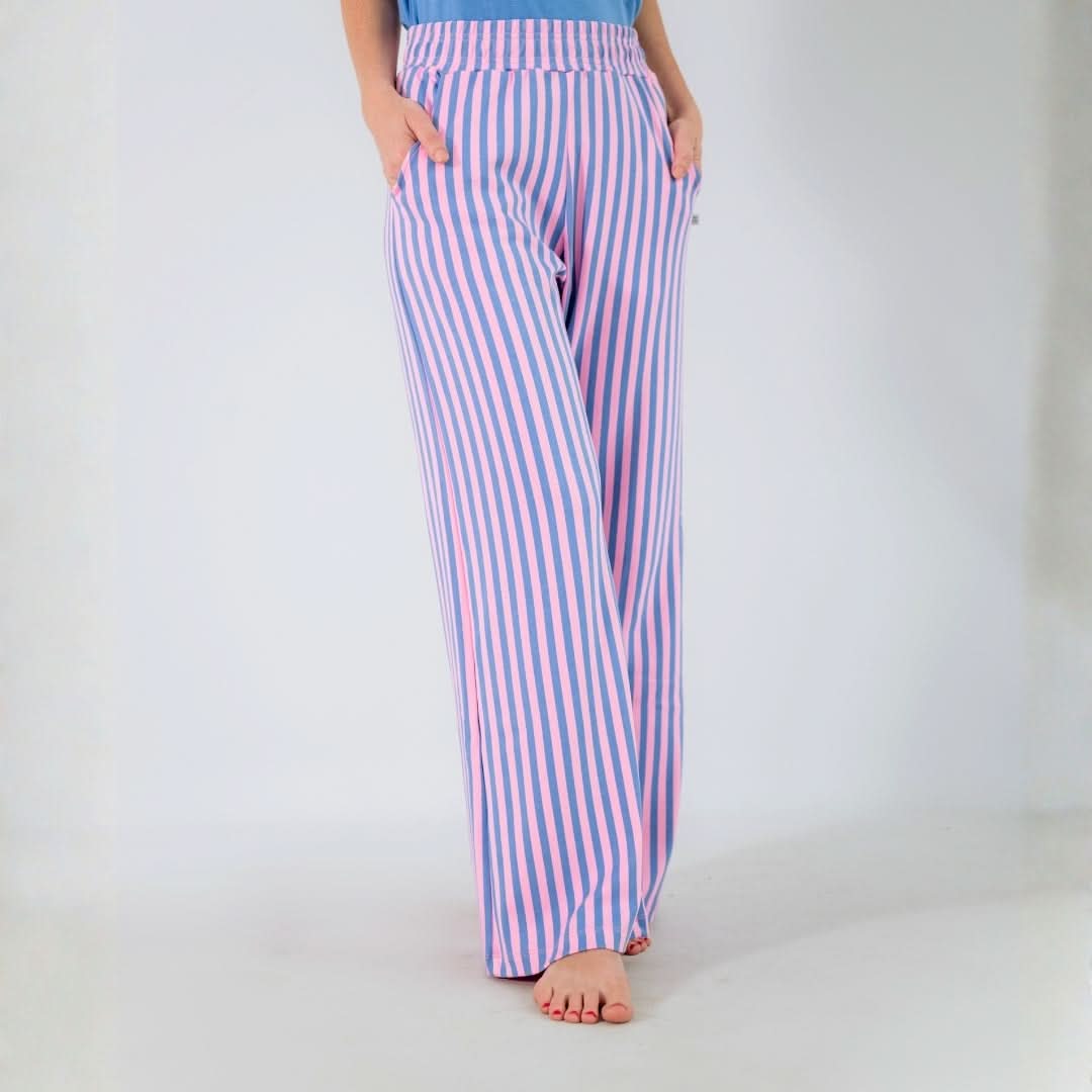 Pantalon large en bambou pour femme | Motif floral Saltwater
