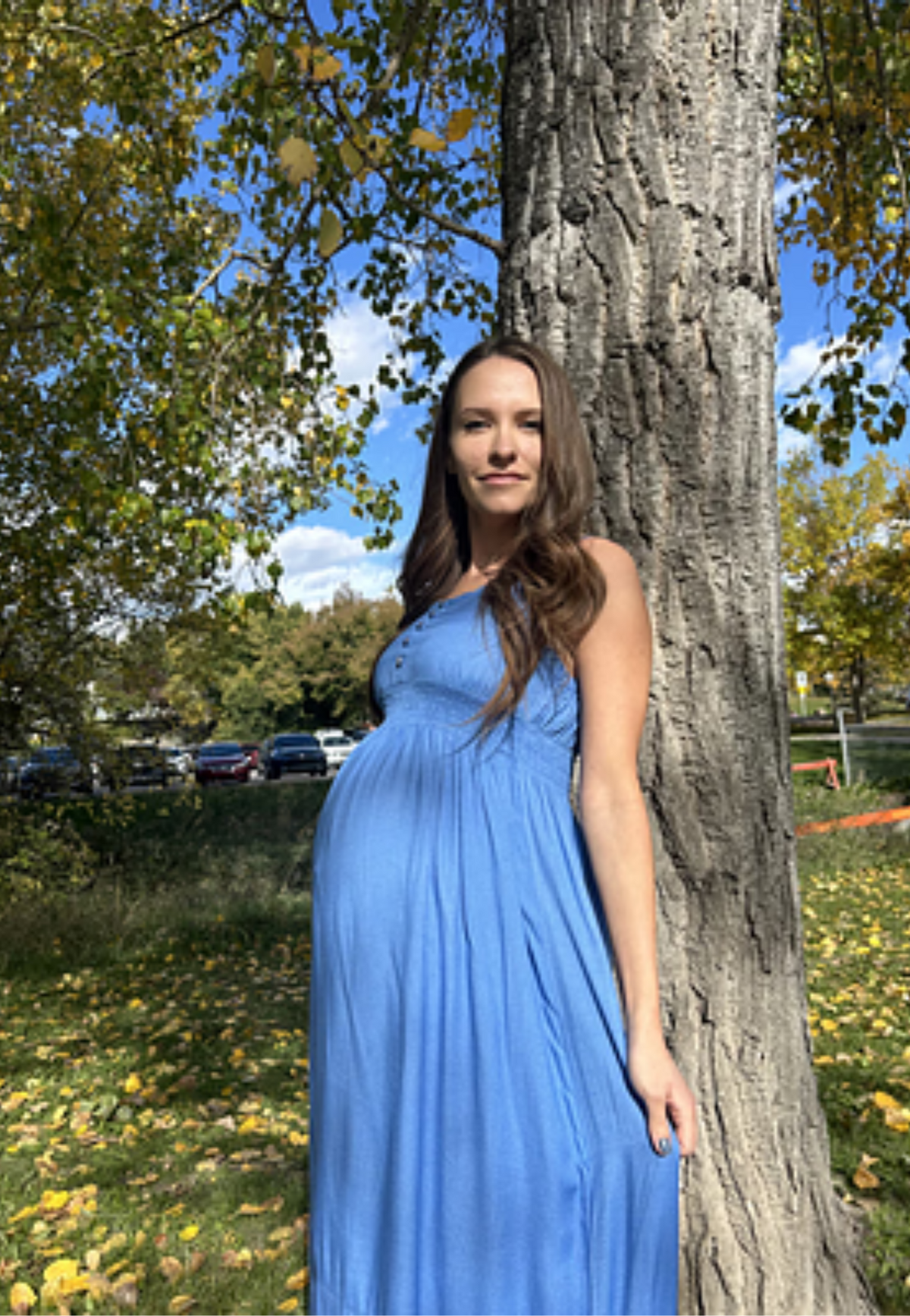 Bamboo Empire-Waist Maternity Dress