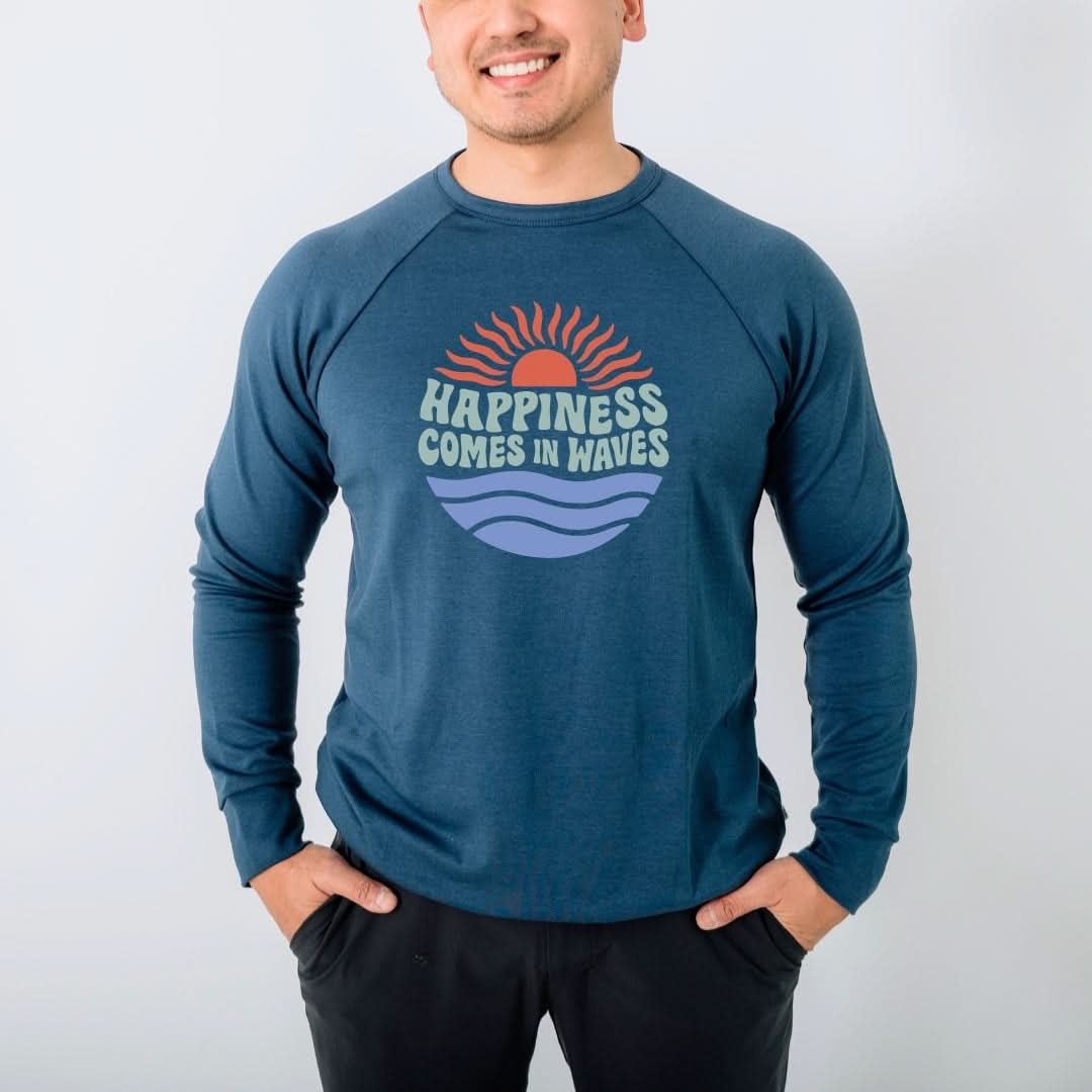 Chandail à manches raglan unisexe/homme en bambou | Crème glacée sur Verre de mer