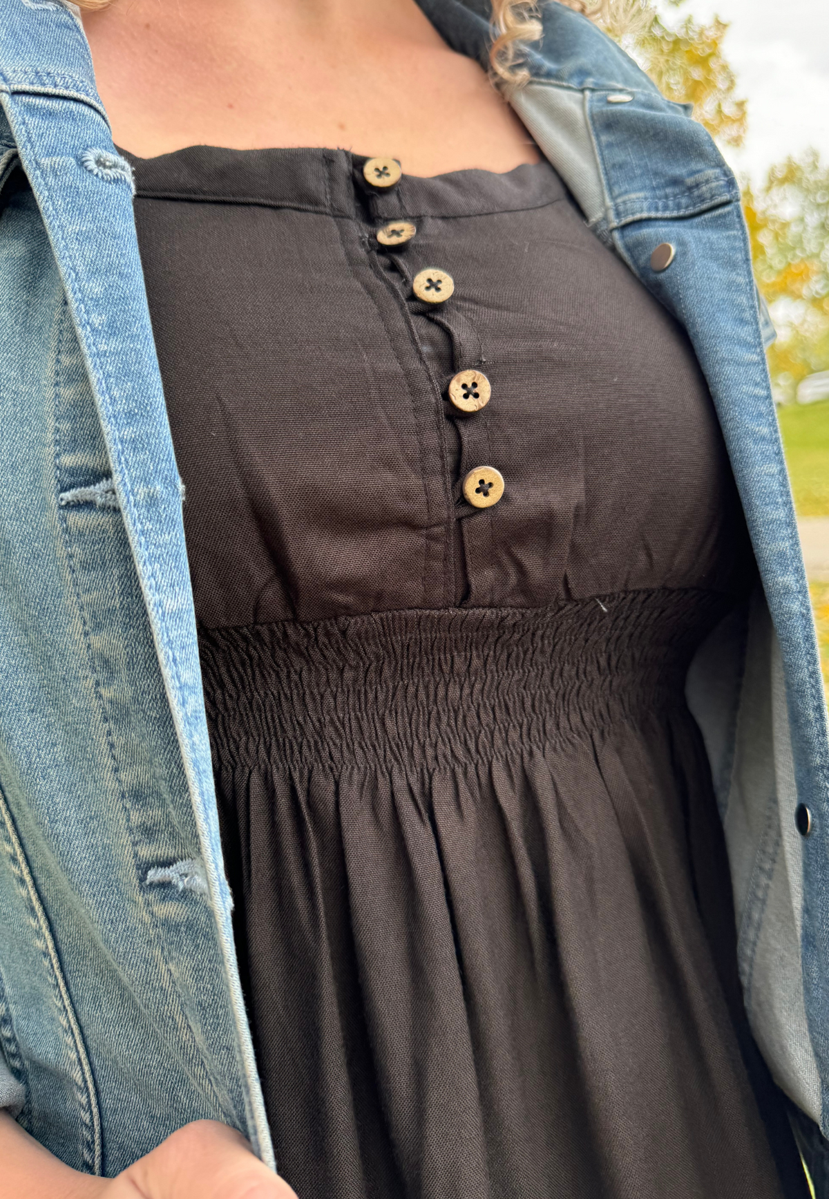 Bamboo Empire-Waist Maternity Dress