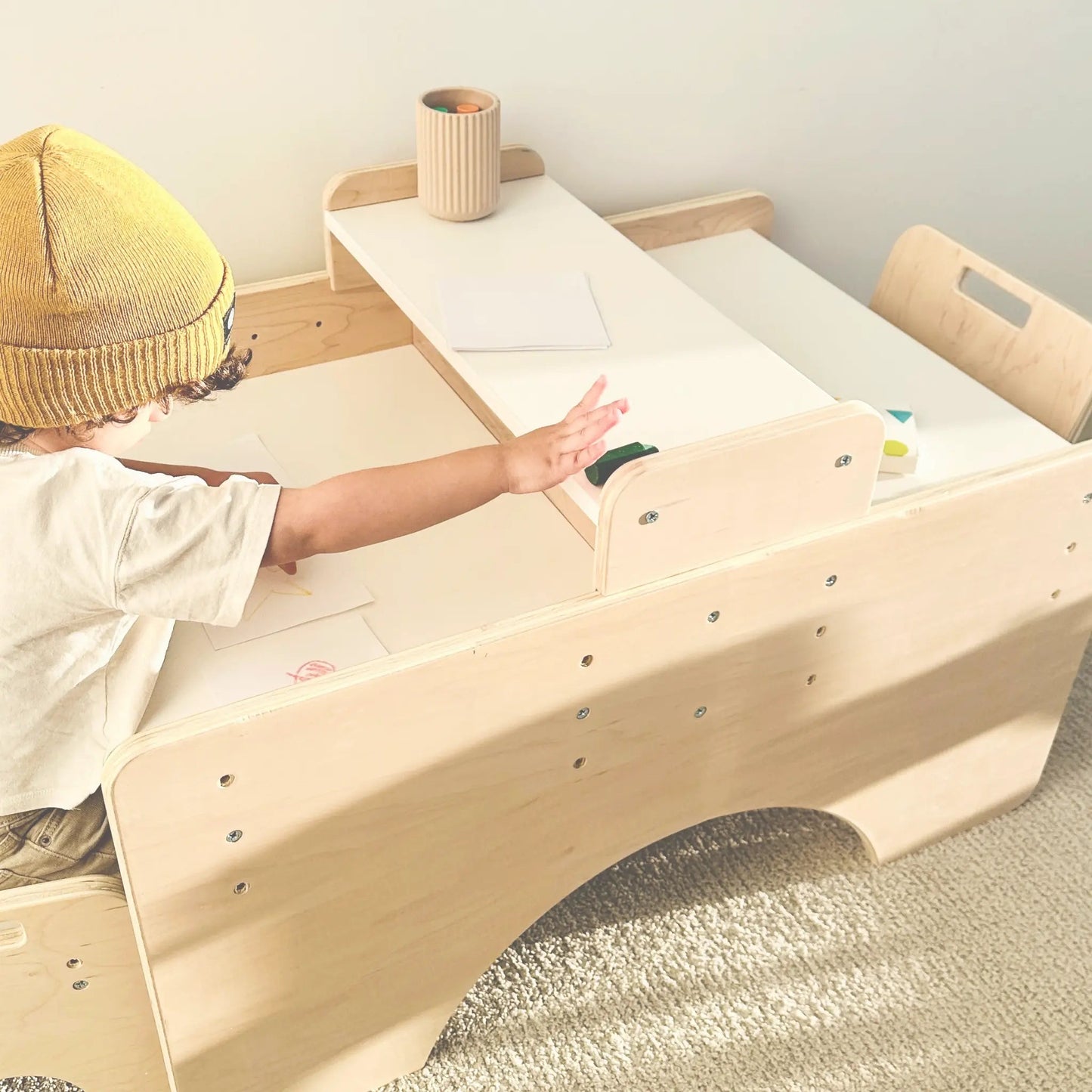 PAPAYA DOUBLE - Ensemble table et chaises Montessori réglables pour deux
