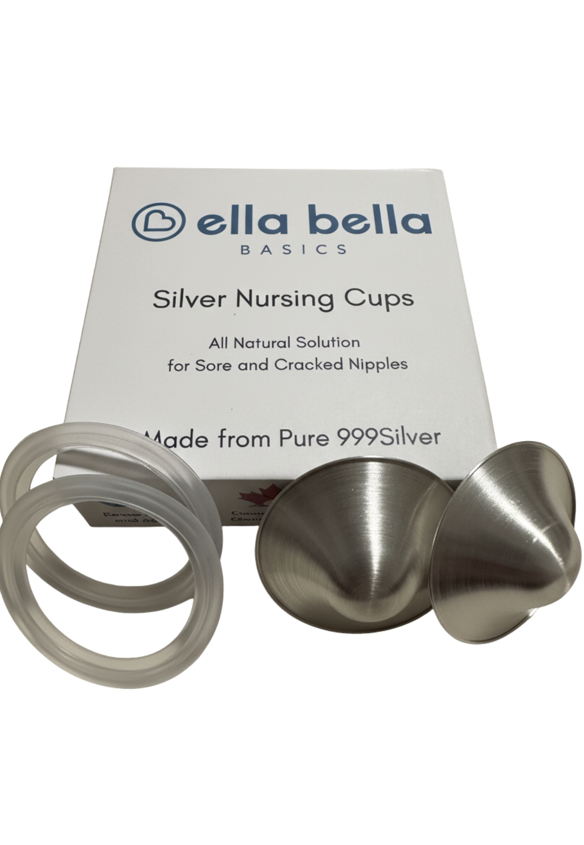 999 Silver Nursing Cups with Silicone Rings