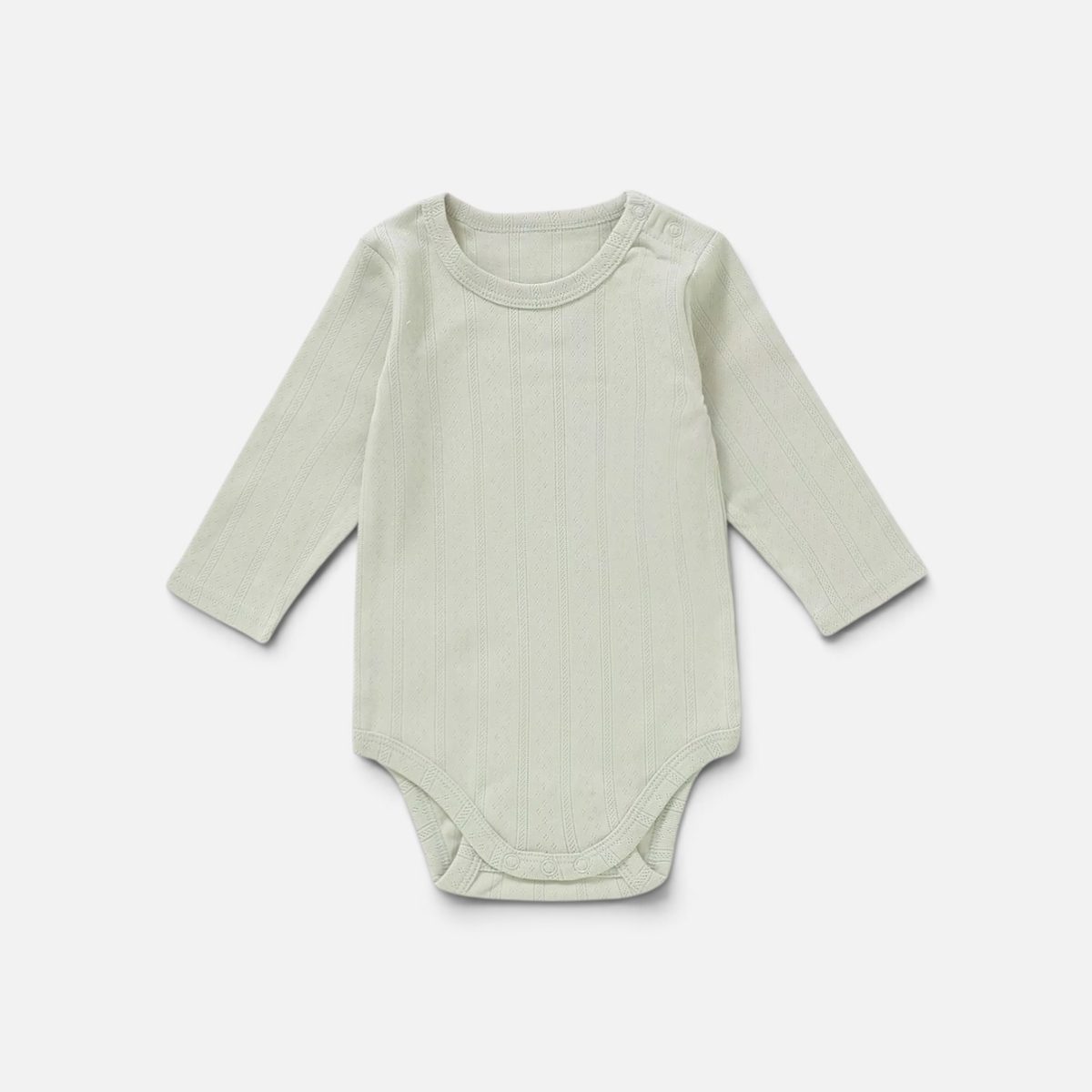 Organic Cotton Pointelle Long Sleeve Romper