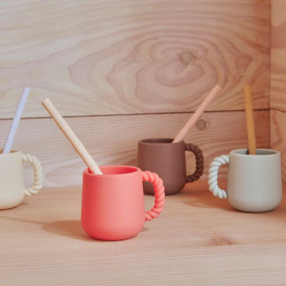 Paille en bambou et silicone - Lot de 6 - Couleurs froides