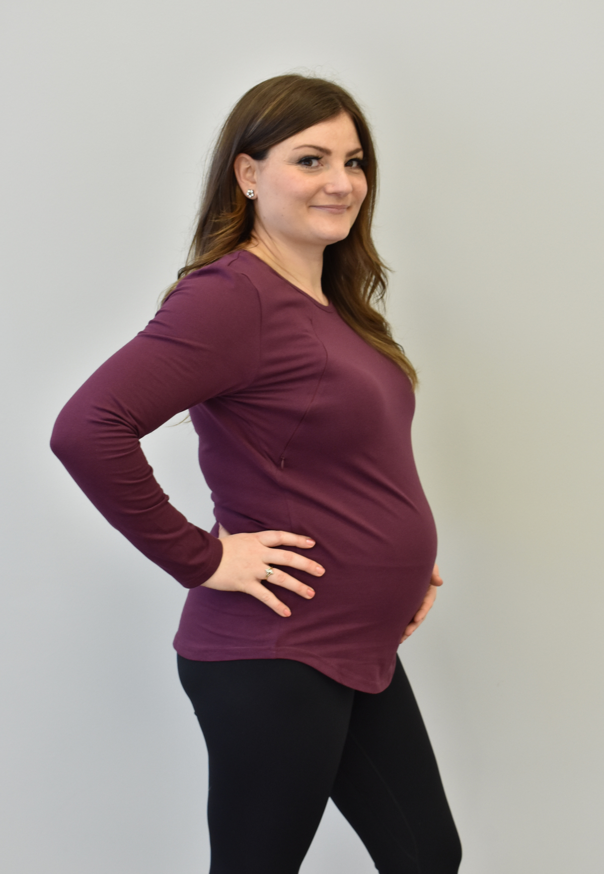 Zoe Long-Sleeve Zipper Nursing Top