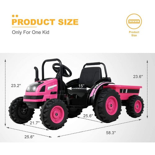 Voiture électrique pour enfants tracteur 6V 2026 avec télécommande et remorque détachable